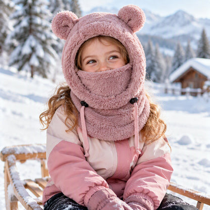 🔥🧸Bestseller | Warme Ohren, Winter draußen – Warme Kindermütze mit Bärenohren