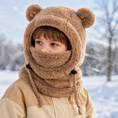 🔥🧸Bestseller | Warme Ohren, Winter draußen – Warme Kindermütze mit Bärenohren