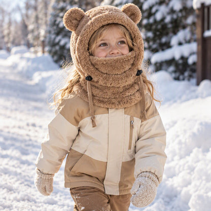 🔥🧸Bestseller | Warme Ohren, Winter draußen – Warme Kindermütze mit Bärenohren