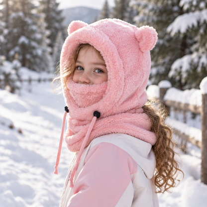 🔥🧸Bestseller | Warme Ohren, Winter draußen – Warme Kindermütze mit Bärenohren