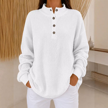🔥Heiß begehrt! Jetzt sichern!🔥 Damen Waffelstrick Henley Sweatshirt