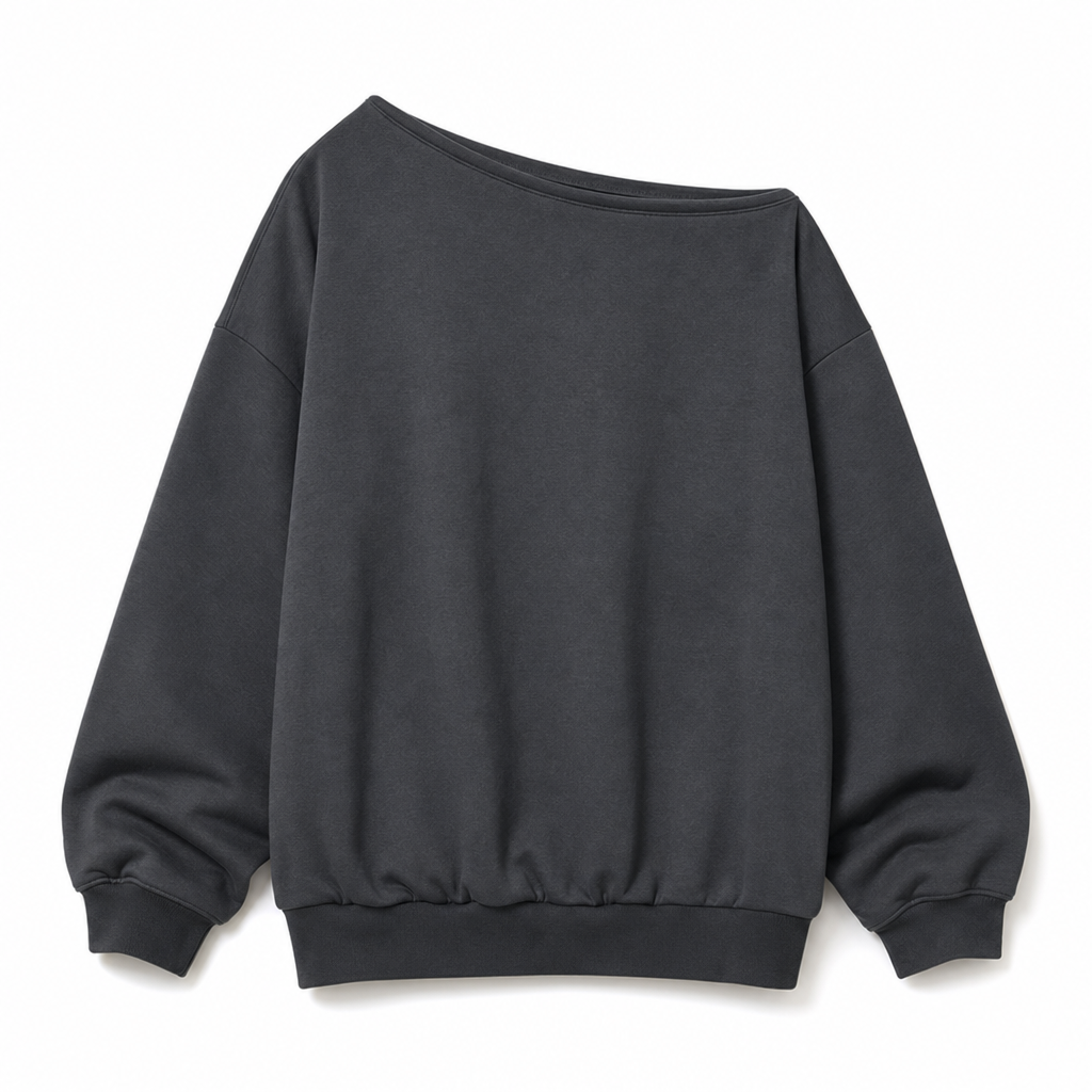 Women's Casual Off Shoulder Mineral Wash Oversized Slouchy Sweatshirt