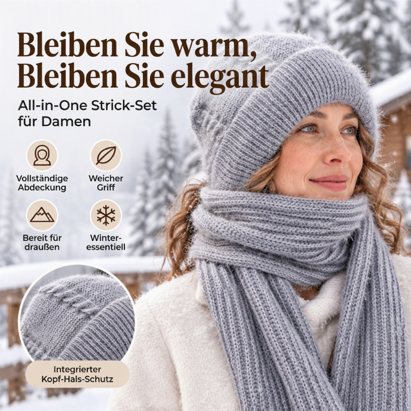 🔥🧣Bestseller | All-in-One winddicht, Nackenschutz – Warme Winterkapuzen-Schal für Damen