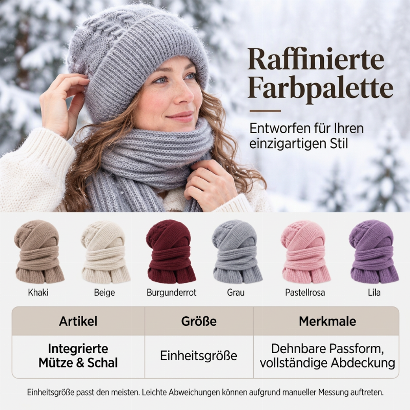 🔥🧣Bestseller | All-in-One winddicht, Nackenschutz – Warme Winterkapuzen-Schal für Damen