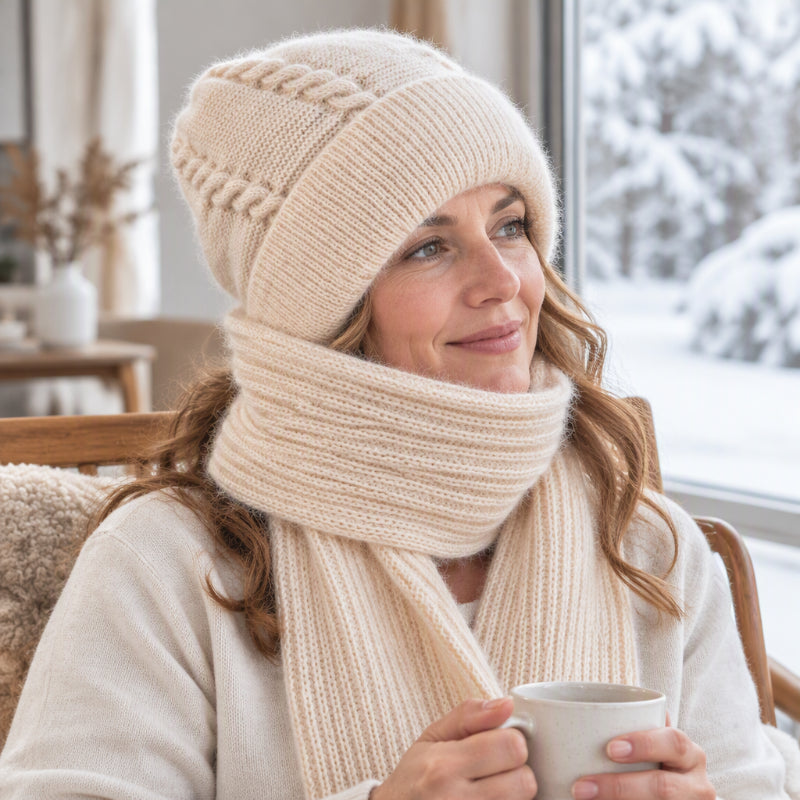 🔥🧣Bestseller | All-in-One winddicht, Nackenschutz – Warme Winterkapuzen-Schal für Damen