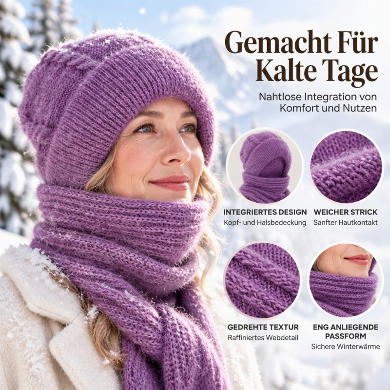 🔥🧣Bestseller | All-in-One winddicht, Nackenschutz – Warme Winterkapuzen-Schal für Damen