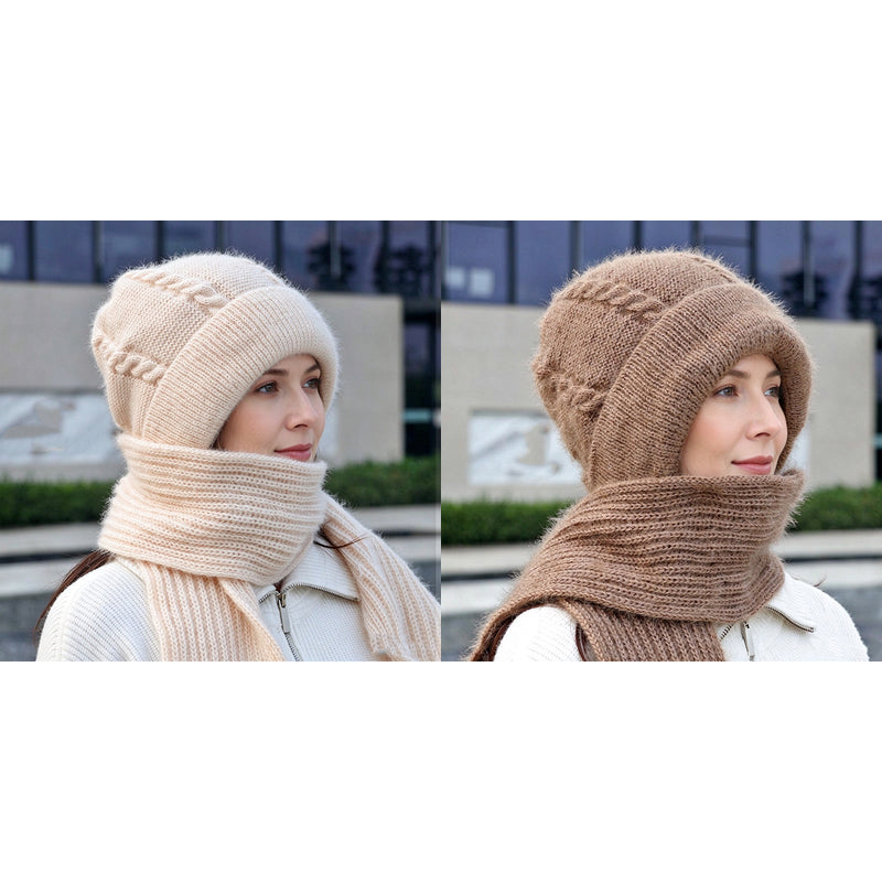 🔥🧣Bestseller | All-in-One winddicht, Nackenschutz – Warme Winterkapuzen-Schal für Damen
