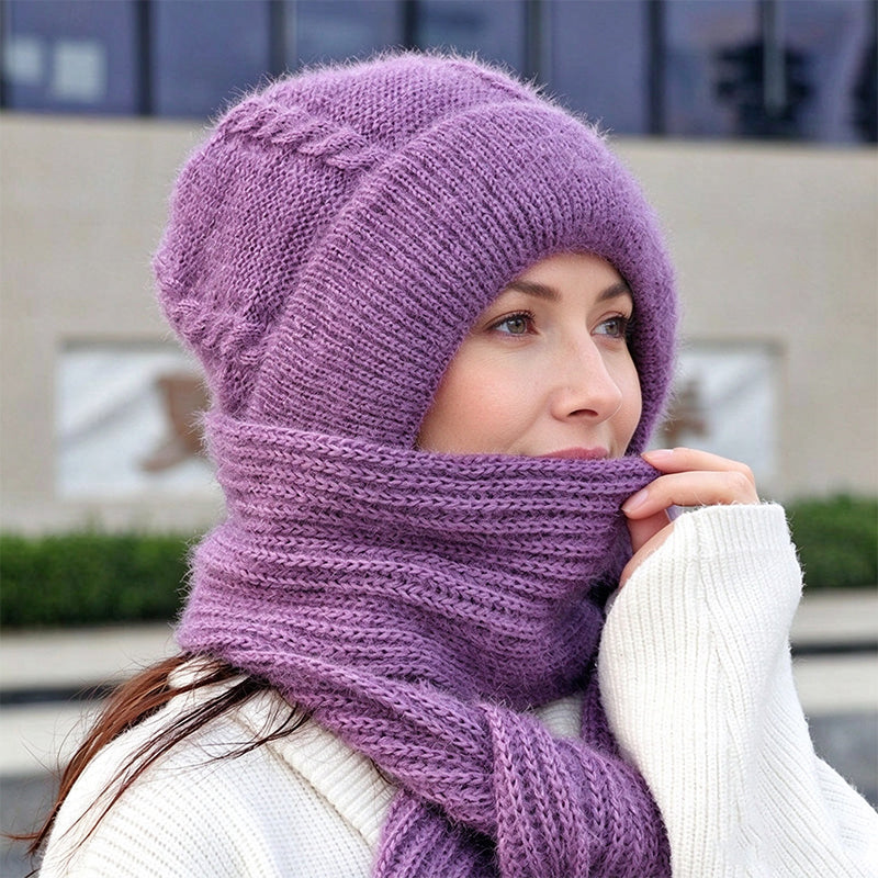 🔥🧣Bestseller | All-in-One winddicht, Nackenschutz – Warme Winterkapuzen-Schal für Damen
