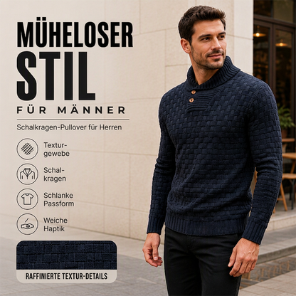 🔥Bestseller | Klassischer Schalkragen, vielseitig – Klassischer Schalkragenpullover für Herren
