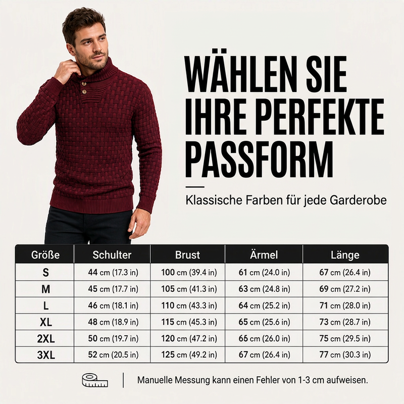 🔥Bestseller | Klassischer Schalkragen, vielseitig – Klassischer Schalkragenpullover für Herren
