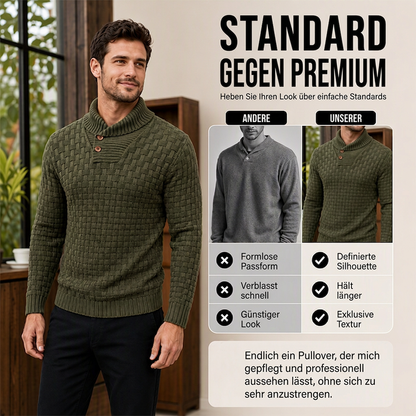 🔥Bestseller | Klassischer Schalkragen, vielseitig – Klassischer Schalkragenpullover für Herren
