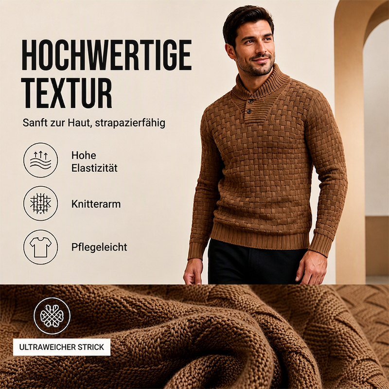🔥Bestseller | Klassischer Schalkragen, vielseitig – Klassischer Schalkragenpullover für Herren