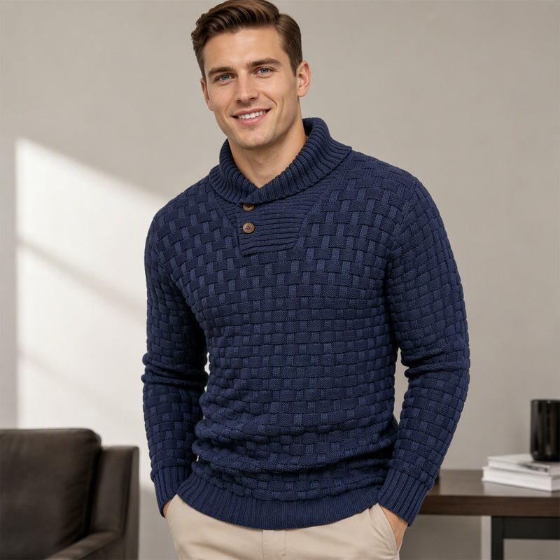 🔥Bestseller | Klassischer Schalkragen, vielseitig – Klassischer Schalkragenpullover für Herren