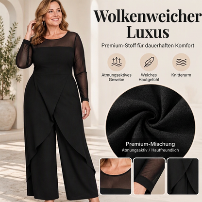 ⭐👗Beliebt | Transparentes Mesh, elegant & auffällig – Eleganter Damen-Overall aus Mesh mit langen Ärmeln