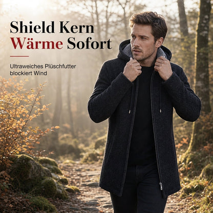 🔥Bestseller | Plüschfutter hält Kälte ab, Winter draußen – Herren-Cardigan mit Kapuze, mittellang, dick