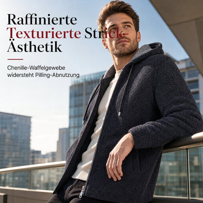 🔥Bestseller | Plüschfutter hält Kälte ab, Winter draußen – Herren-Cardigan mit Kapuze, mittellang, dick