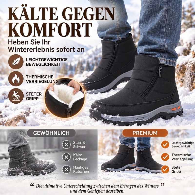 👍🥾Von vielen Kunden gewählt | Bequem & leicht, Alltag – Herren warme wasserdichte Schneestiefel