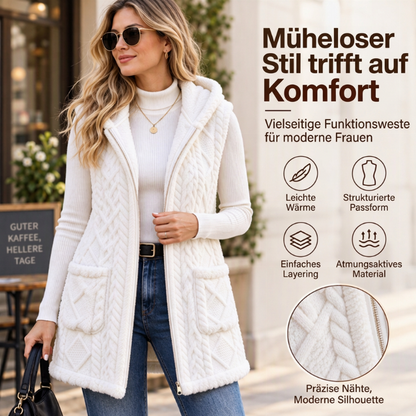 🖤🧥Black Friday Sale | Flauschige Wärme, Herbst- & Winterkomfort – Bequeme flauschige Kapuzenweste für Damen ✨