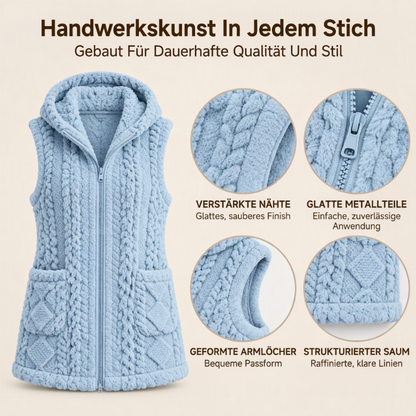 🖤🧥Black Friday Sale | Flauschige Wärme, Herbst- & Winterkomfort – Bequeme flauschige Kapuzenweste für Damen ✨