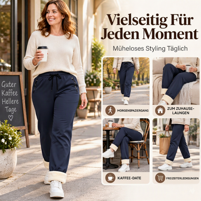 🔥Bestseller👖 Hohe Taille & Bauchkontrolle, schlankmachend – Freizeit Thermo Sport Jogginghose für Damen