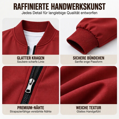 ⭐🧥Beliebt | Reißverschluss, Alltag & Beruf – Herren Grafik-Bomberjacke (EU 34-36)