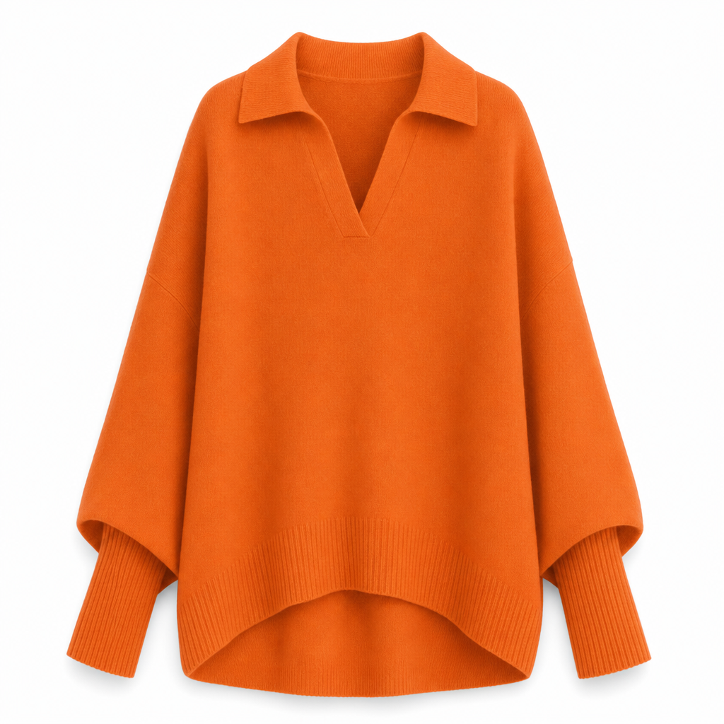 🔥🧶Bestseller | Oversized Slouchy, Home-Komfort – Damen Strickpullover mit offenem Kragen