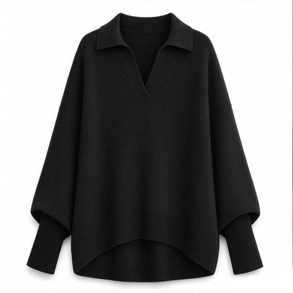 🔥🧶Bestseller | Oversized Slouchy, Home-Komfort – Damen Strickpullover mit offenem Kragen