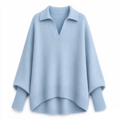 🔥🧶Bestseller | Oversized Slouchy, Home-Komfort – Damen Strickpullover mit offenem Kragen