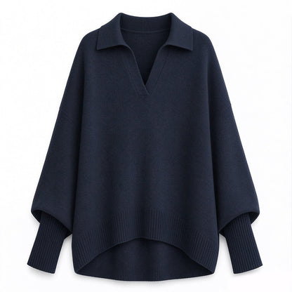🔥🧶Bestseller | Oversized Slouchy, Home-Komfort – Damen Strickpullover mit offenem Kragen