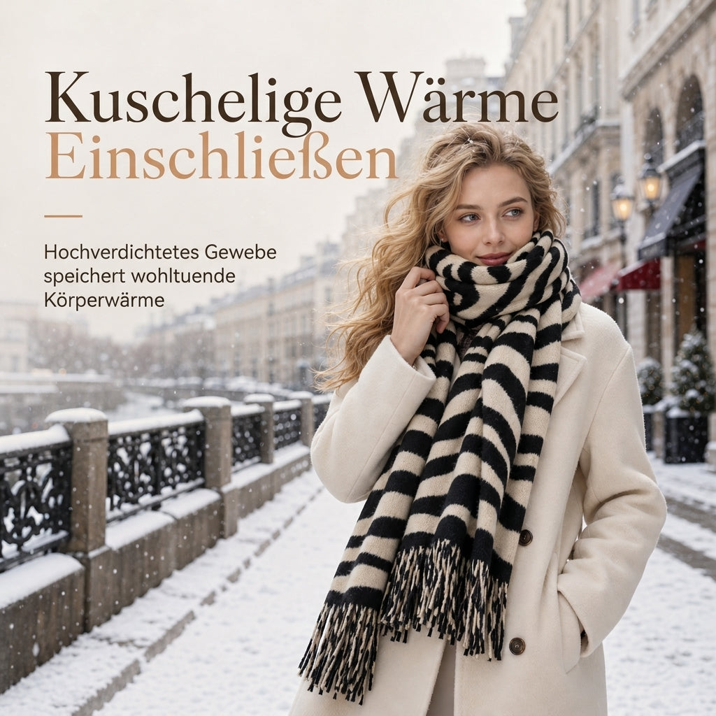 ⭐🧣Beliebt | Dicke Wärme, hautfreundlich – Damen Zebra-Kaschmirgefühl-Schal