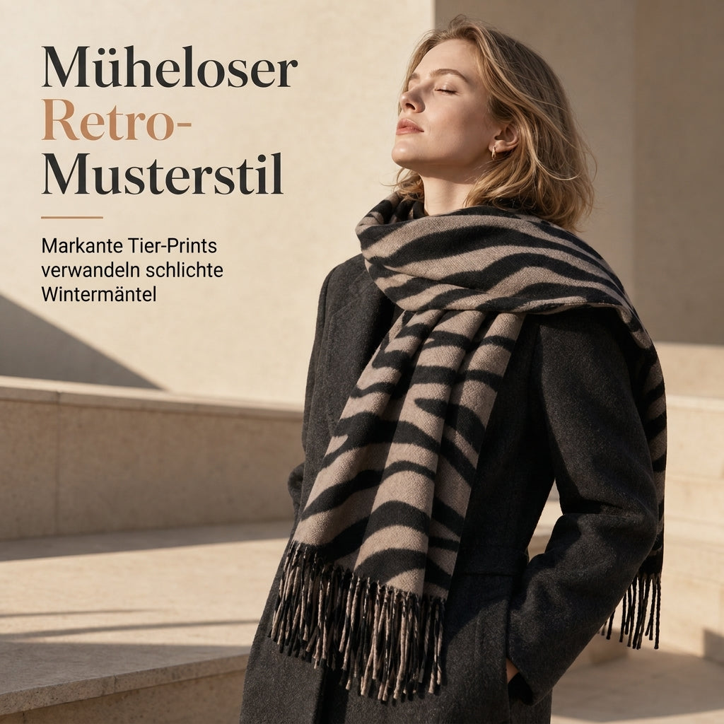⭐🧣Beliebt | Dicke Wärme, hautfreundlich – Damen Zebra-Kaschmirgefühl-Schal