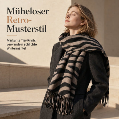 ⭐🧣Beliebt | Dicke Wärme, hautfreundlich – Damen Zebra-Kaschmirgefühl-Schal