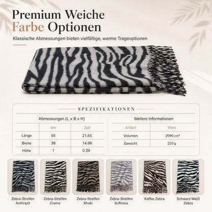⭐🧣Beliebt | Dicke Wärme, hautfreundlich – Damen Zebra-Kaschmirgefühl-Schal