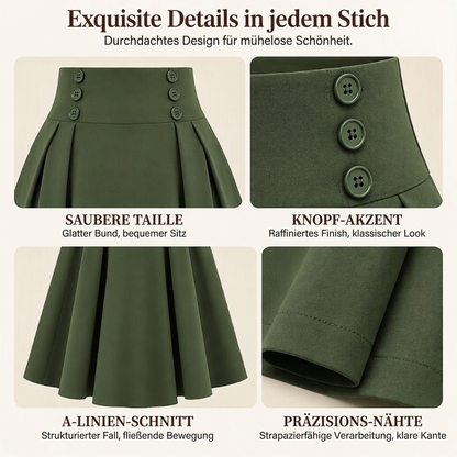 ⭐👗Beliebt | Elegante Falten, Alltag & Date – Damen Midirock mit hoher Taille und Faltenwurf