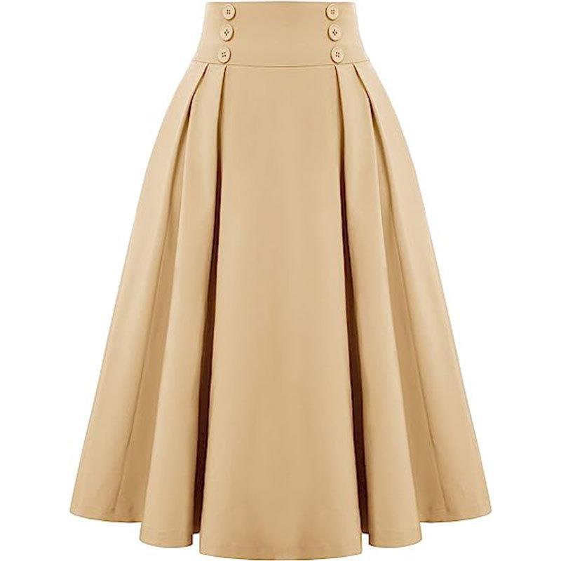 ⭐👗Beliebt | Elegante Falten, Alltag & Date – Damen Midirock mit hoher Taille und Faltenwurf