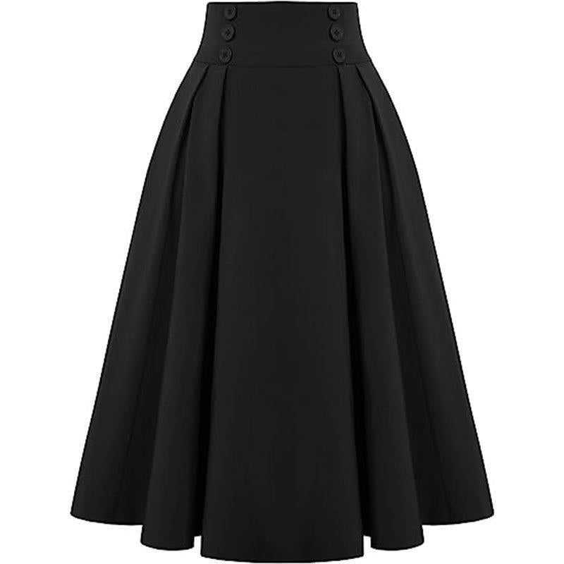 ⭐👗Beliebt | Elegante Falten, Alltag & Date – Damen Midirock mit hoher Taille und Faltenwurf