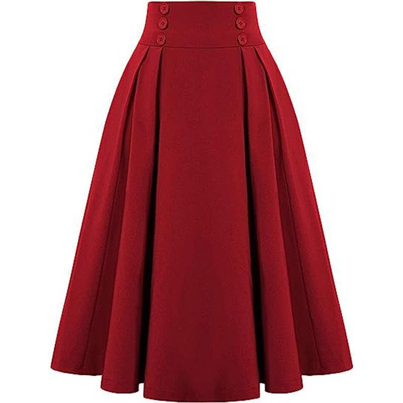 ⭐👗Beliebt | Elegante Falten, Alltag & Date – Damen Midirock mit hoher Taille und Faltenwurf