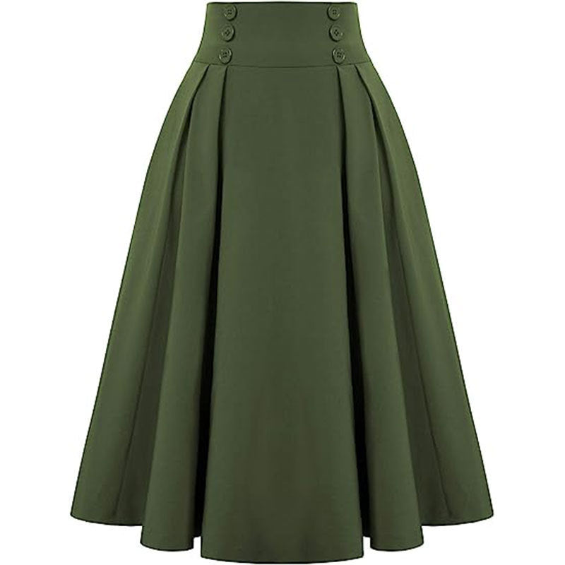 ⭐👗Beliebt | Elegante Falten, Alltag & Date – Damen Midirock mit hoher Taille und Faltenwurf