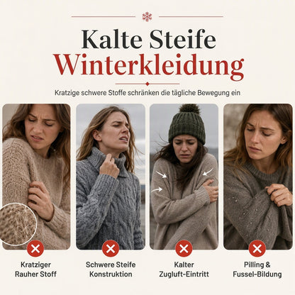 ⭐🧶Beliebt | Locker & bequem, entspannter Look – Damen Schneeflocken-Jacquard Strickpullover