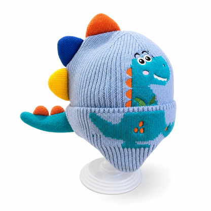 🔥🦕Bestseller | Warme Ohren, Winter draußen – Kinder Dino-Strickmütze mit Ohrenklappen