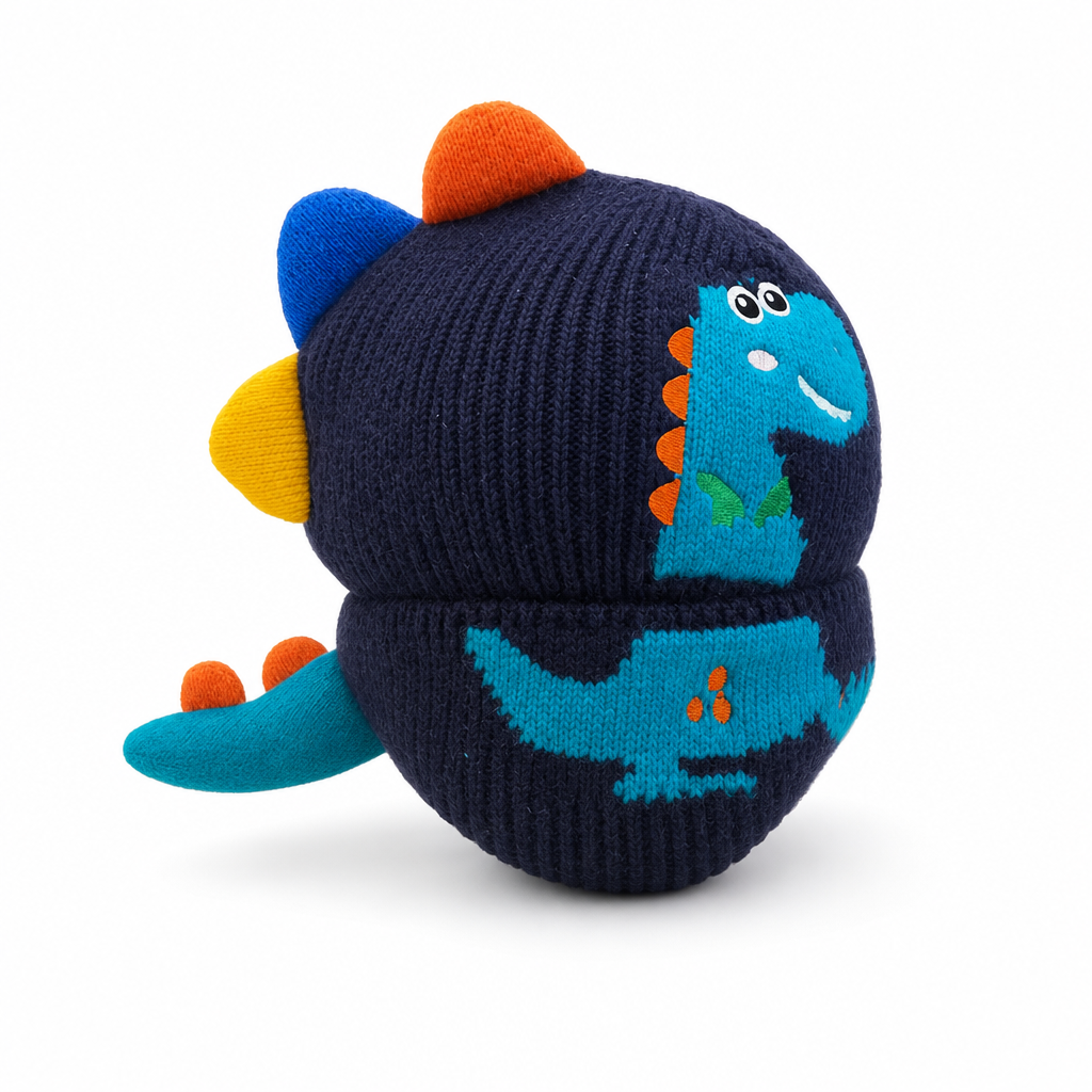 🔥🦕Bestseller | Warme Ohren, Winter draußen – Kinder Dino-Strickmütze mit Ohrenklappen