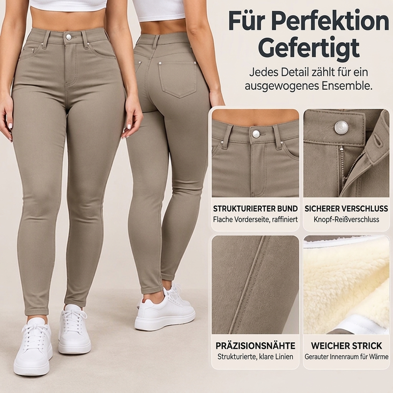 🔥👖Bestseller | Hohe Taille & Bauchkontrolle, schlankmachend – Damen Plüschgefütterte Hochbund Skinny-Hose