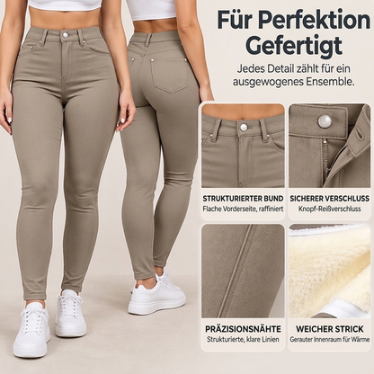 🔥👖Bestseller | Hohe Taille & Bauchkontrolle, schlankmachend – Damen Plüschgefütterte Hochbund Skinny-Hose