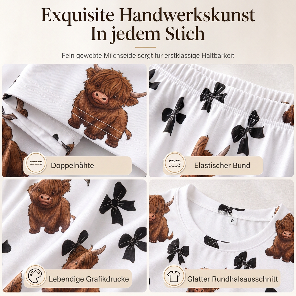 🔥👚Bestseller | Wolkenweicher Komfort, Entspannung zu Hause – Damen Milchseide Langarm-Pyjama-Set