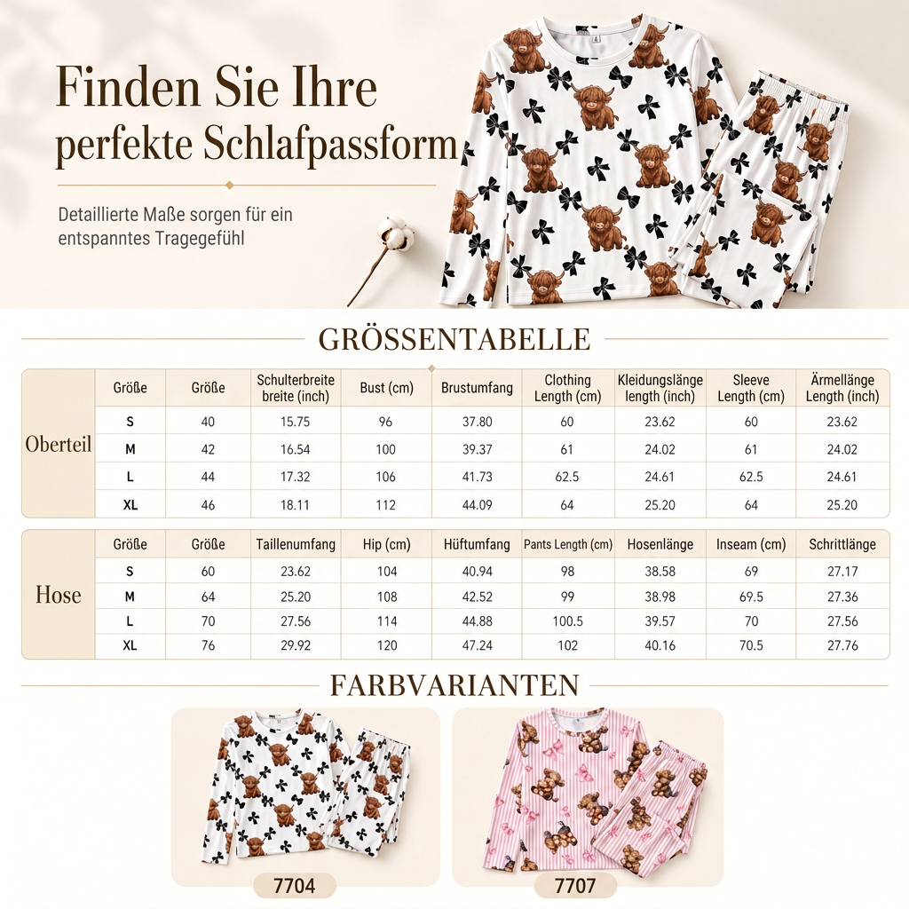 🔥👚Bestseller | Wolkenweicher Komfort, Entspannung zu Hause – Damen Milchseide Langarm-Pyjama-Set