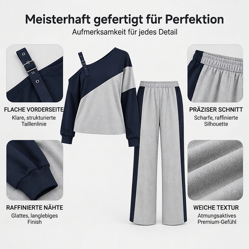 🔥👗Bestseller | Color-Block-Stil, lässig für jeden Tag – Freizeitliches Damen-Zweiteiler mit Color-Block-Design und Trägern
