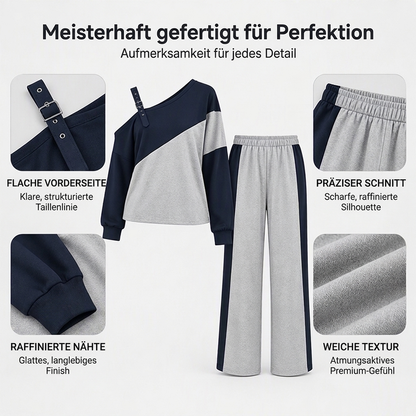 🔥👗Bestseller | Color-Block-Stil, lässig für jeden Tag – Freizeitliches Damen-Zweiteiler mit Color-Block-Design und Trägern