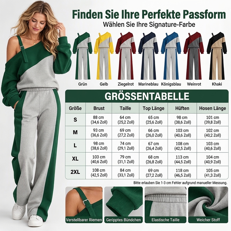 🔥👗Bestseller | Color-Block-Stil, lässig für jeden Tag – Freizeitliches Damen-Zweiteiler mit Color-Block-Design und Trägern