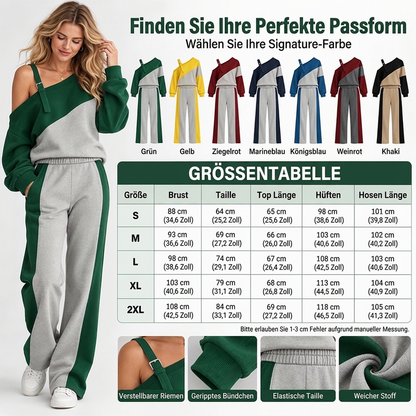 🔥👗Bestseller | Color-Block-Stil, lässig für jeden Tag – Freizeitliches Damen-Zweiteiler mit Color-Block-Design und Trägern
