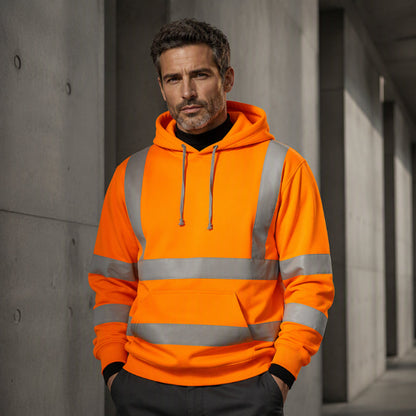 ⭐🧥Beliebt | Reißverschluss, Alltag & Arbeitsweg – Herren Hoodie mit Reflexstreifen